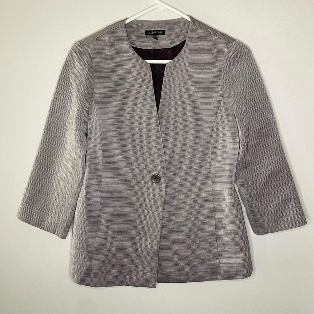 Eileen Fisher Textured One Button Blazer Jacket Size XS